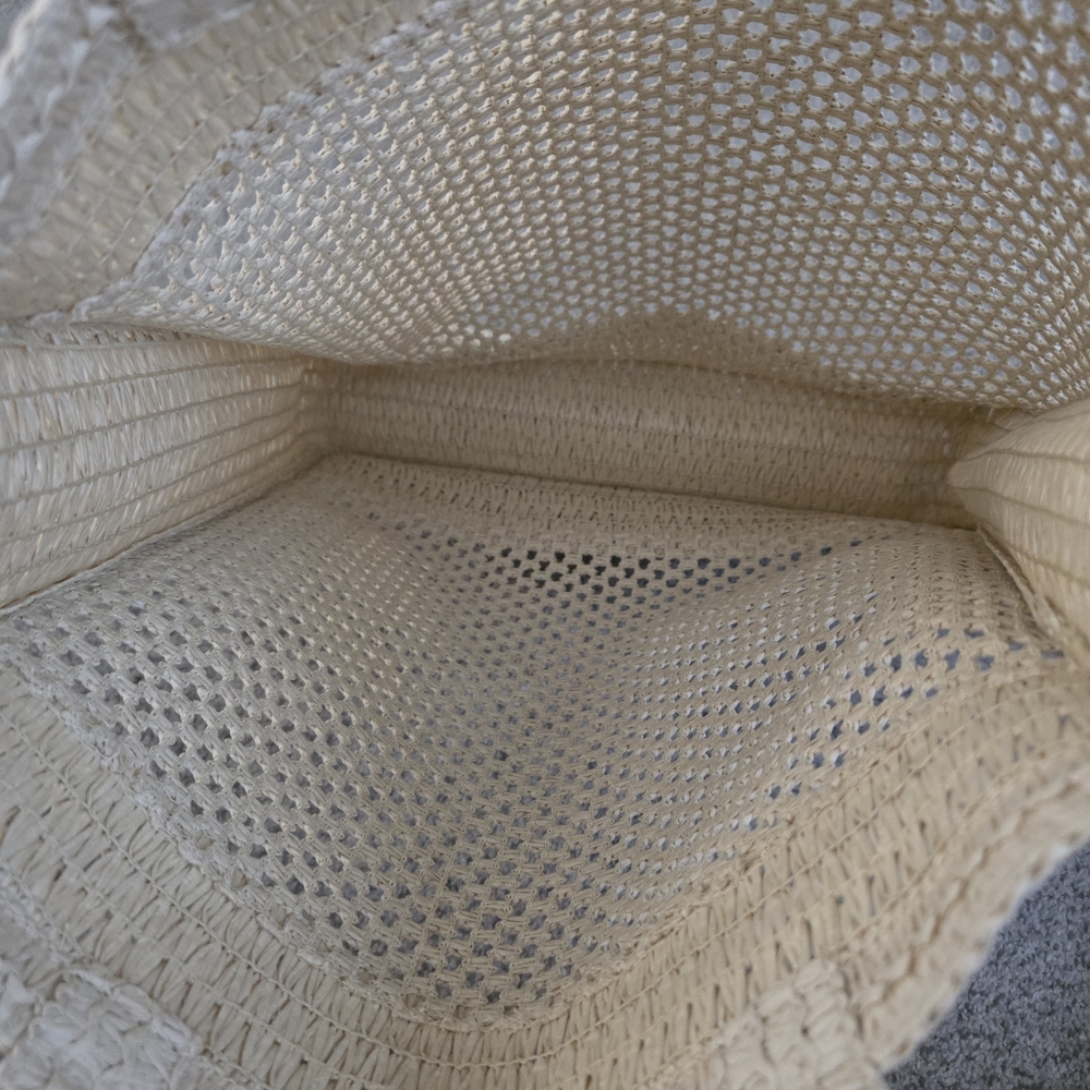 Universal Thread Straw Crochet Tote Handbag Beige NEW NWT - Picture 6 of 7